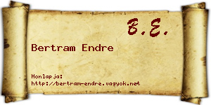 Bertram Endre névjegykártya